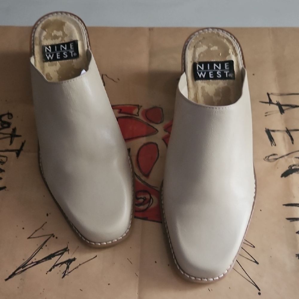 Nine West Cream Mules